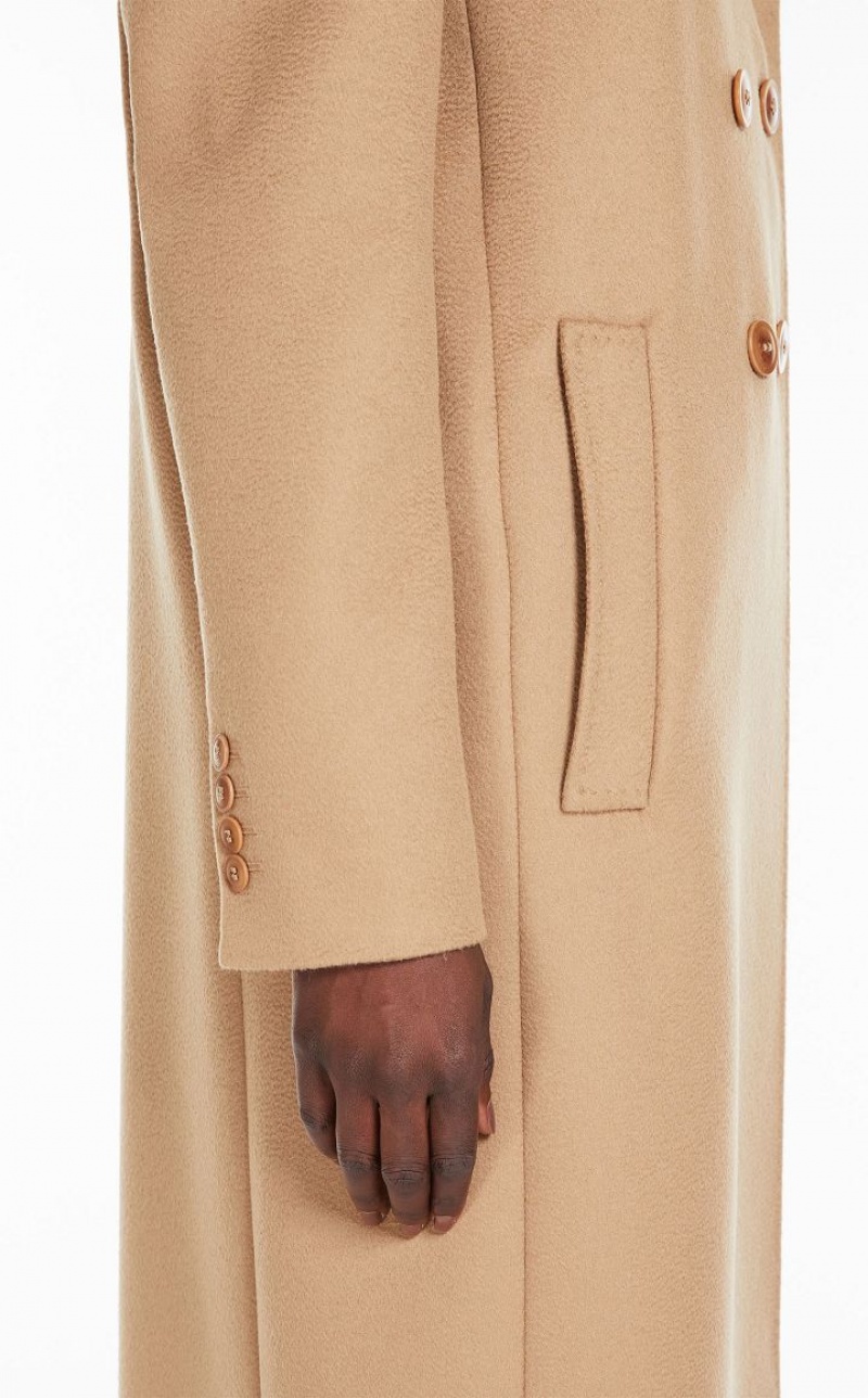 MaxMara Double-breasted Wool Coats CAMEL | MMR593850