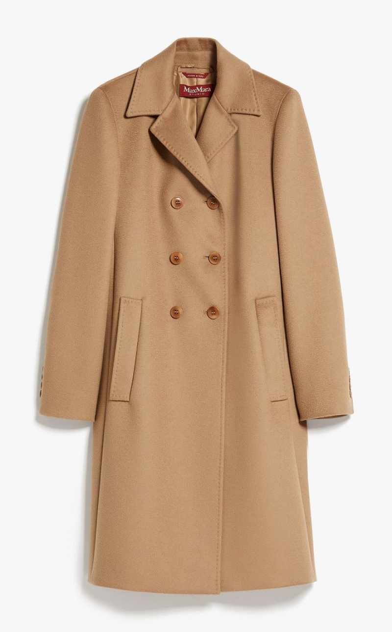 MaxMara Double-breasted Wool Coats CAMEL | MMR593850