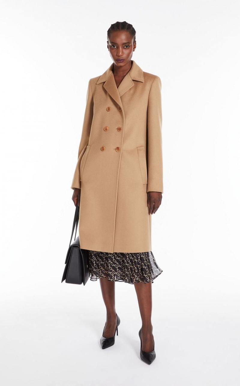 MaxMara Double-breasted Wool Coats CAMEL | MMR593850