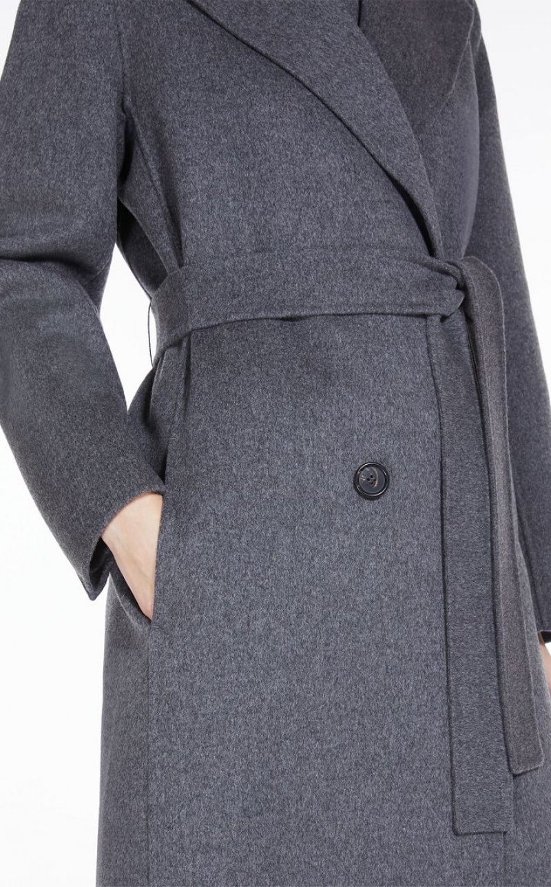 MaxMara Double-breasted Wool Coats MEDIUM GREY | MMR593872