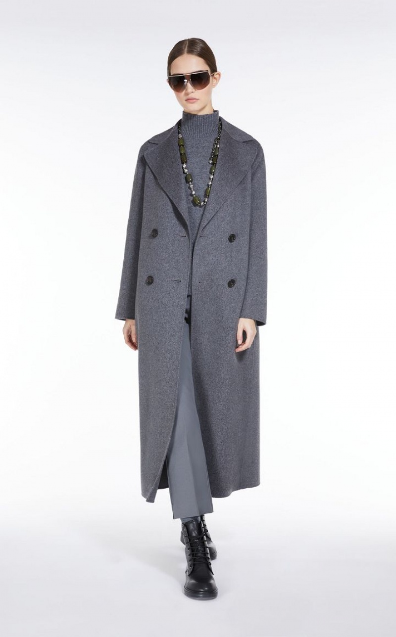 MaxMara Double-breasted Wool Coats MEDIUM GREY | MMR593872