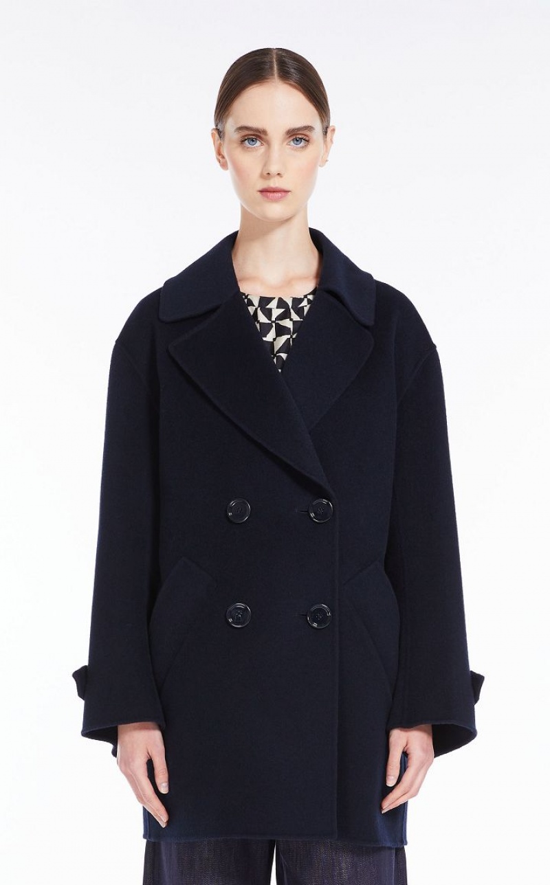 MaxMara Double-breasted Wool Pea Coats MIDNIGHTBLUE | MMR593938