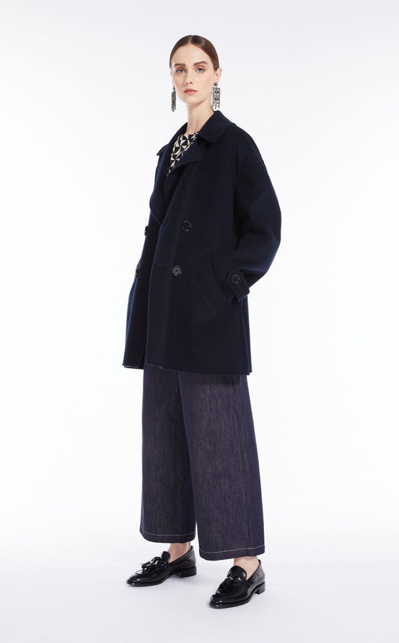 MaxMara Double-breasted Wool Pea Coats MIDNIGHTBLUE | MMR593938