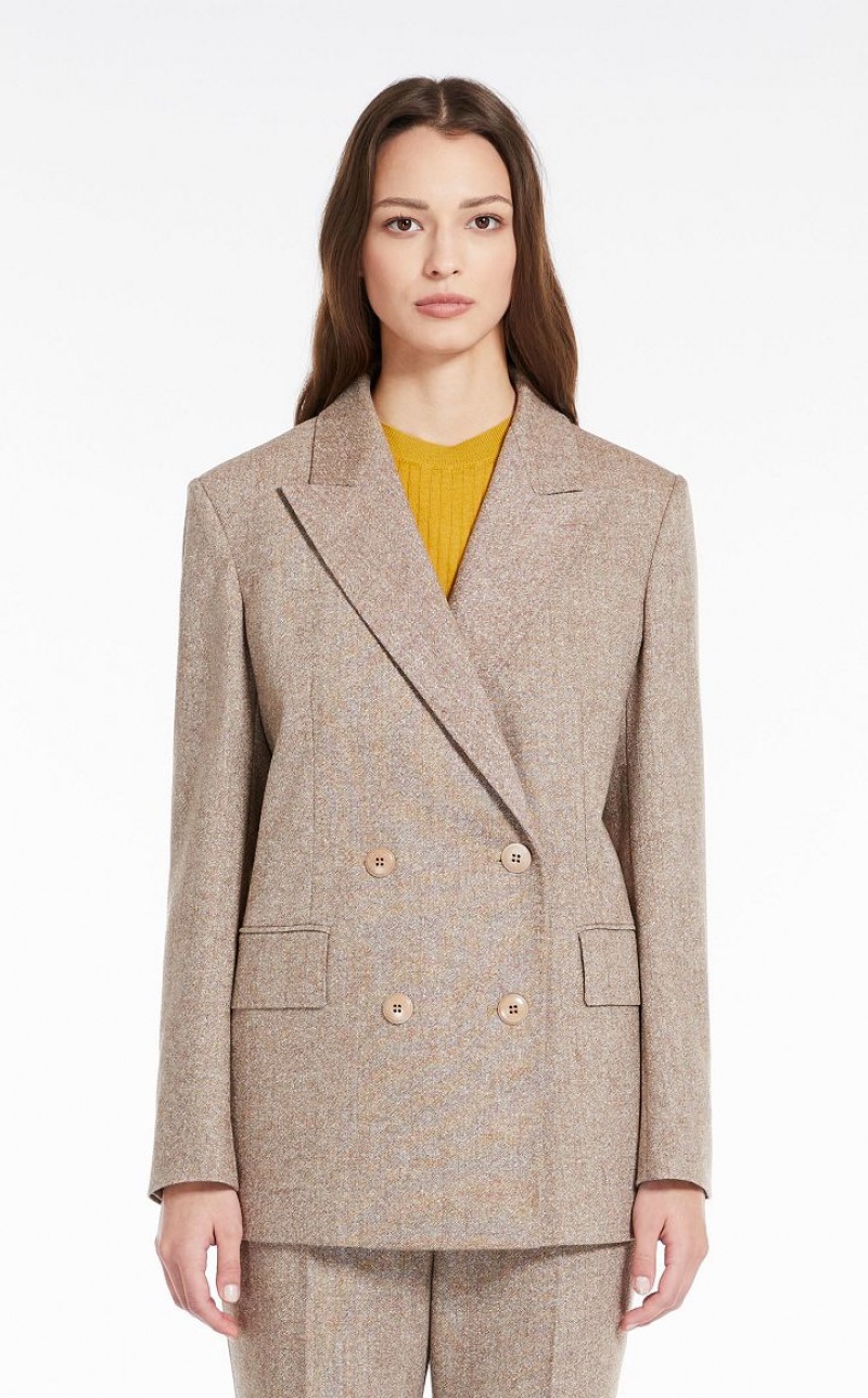 MaxMara Double-breasted Wool Suit CAMEL | MMR593482