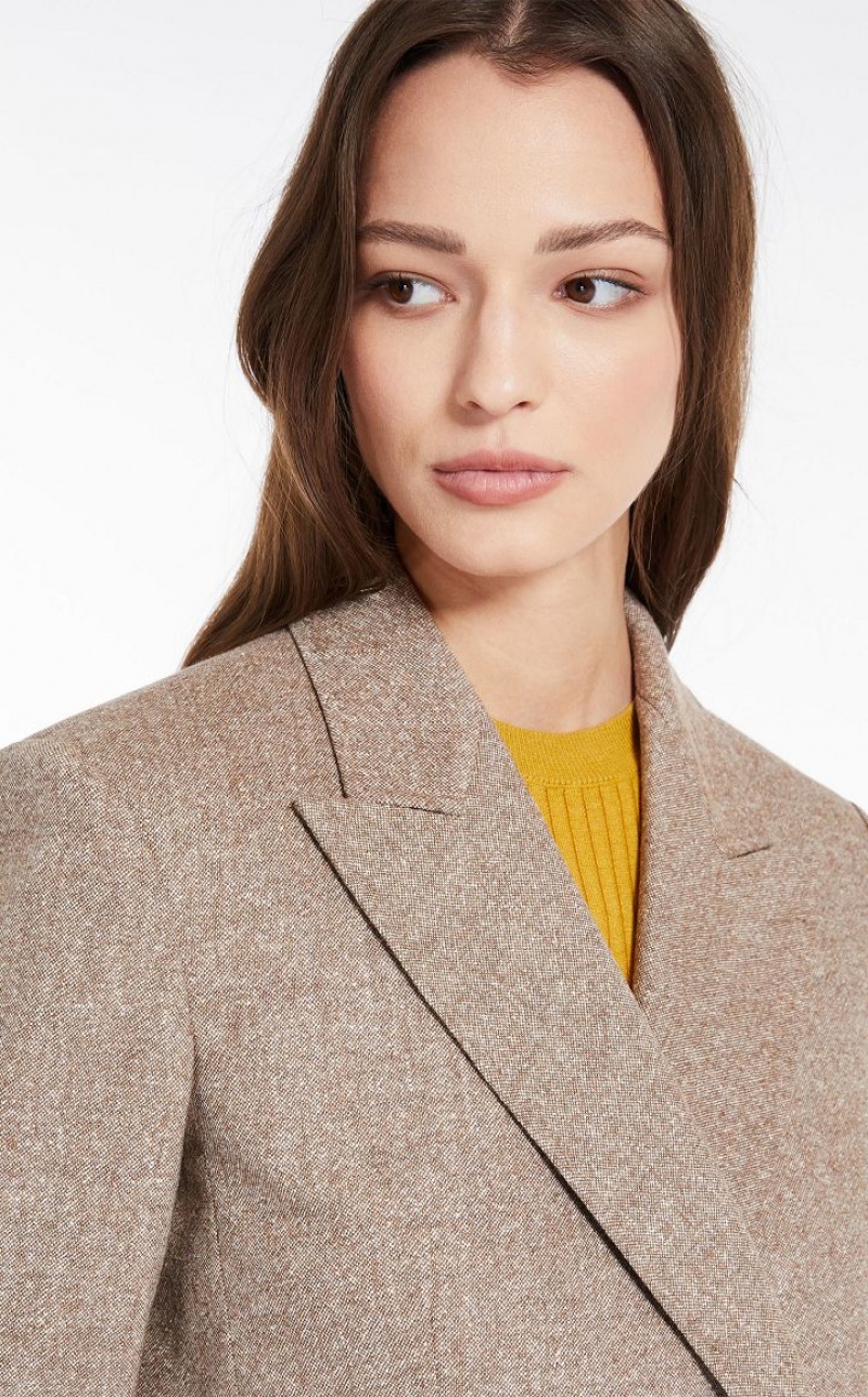 MaxMara Double-breasted Wool Suit CAMEL | MMR593482