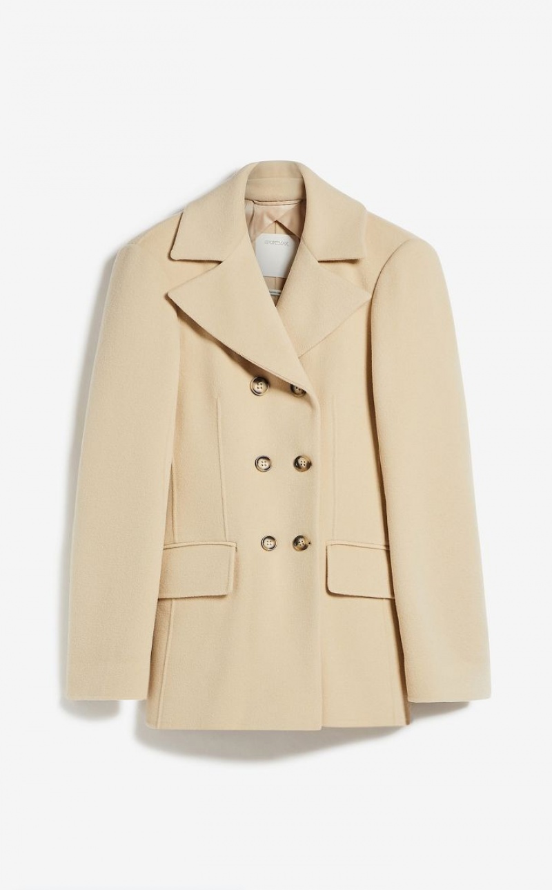 MaxMara Double-faced Woollen Cloth Pea Coats IVORY | MMR593836