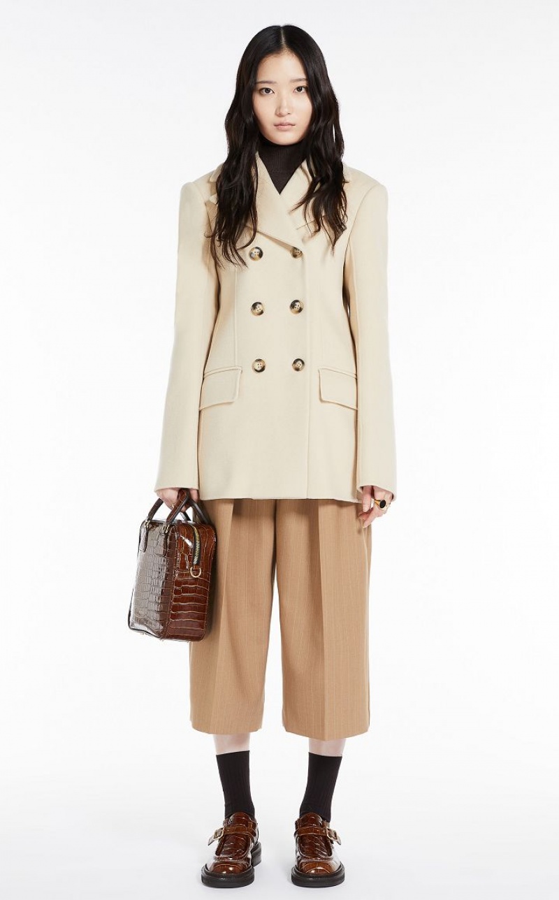 MaxMara Double-faced Woollen Cloth Pea Coats IVORY | MMR593836