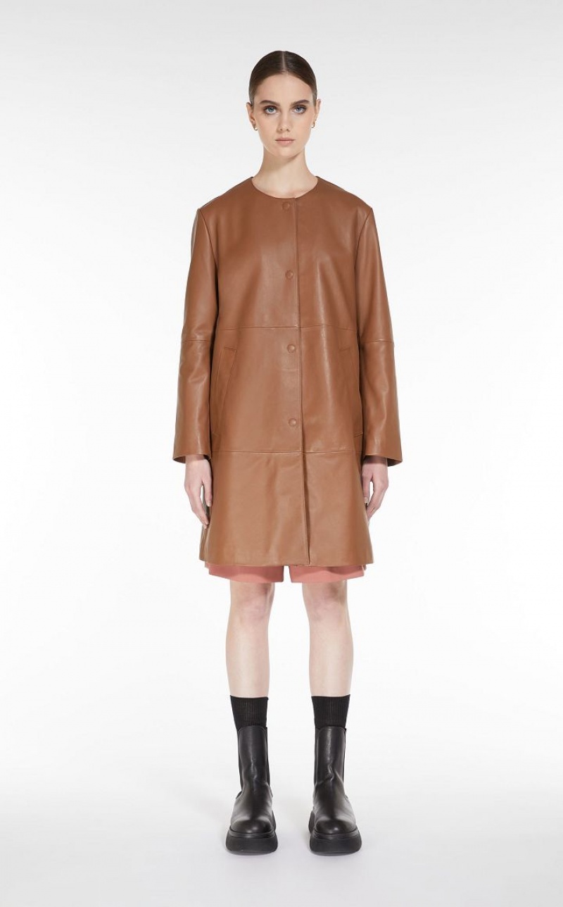 MaxMara Duster Coat Leather TOBACCO | MMR594017