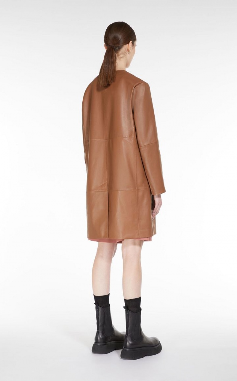 MaxMara Duster Coat Leather TOBACCO | MMR594017