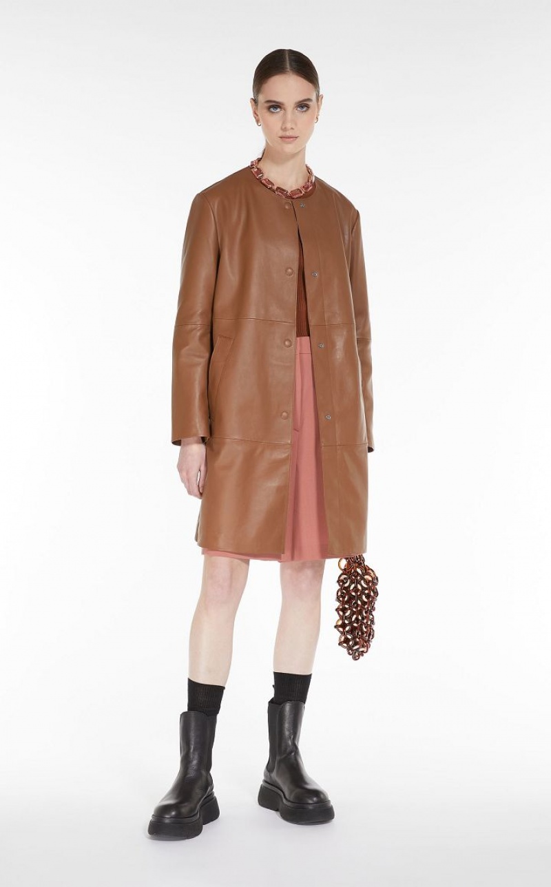 MaxMara Duster Coat Leather TOBACCO | MMR594017