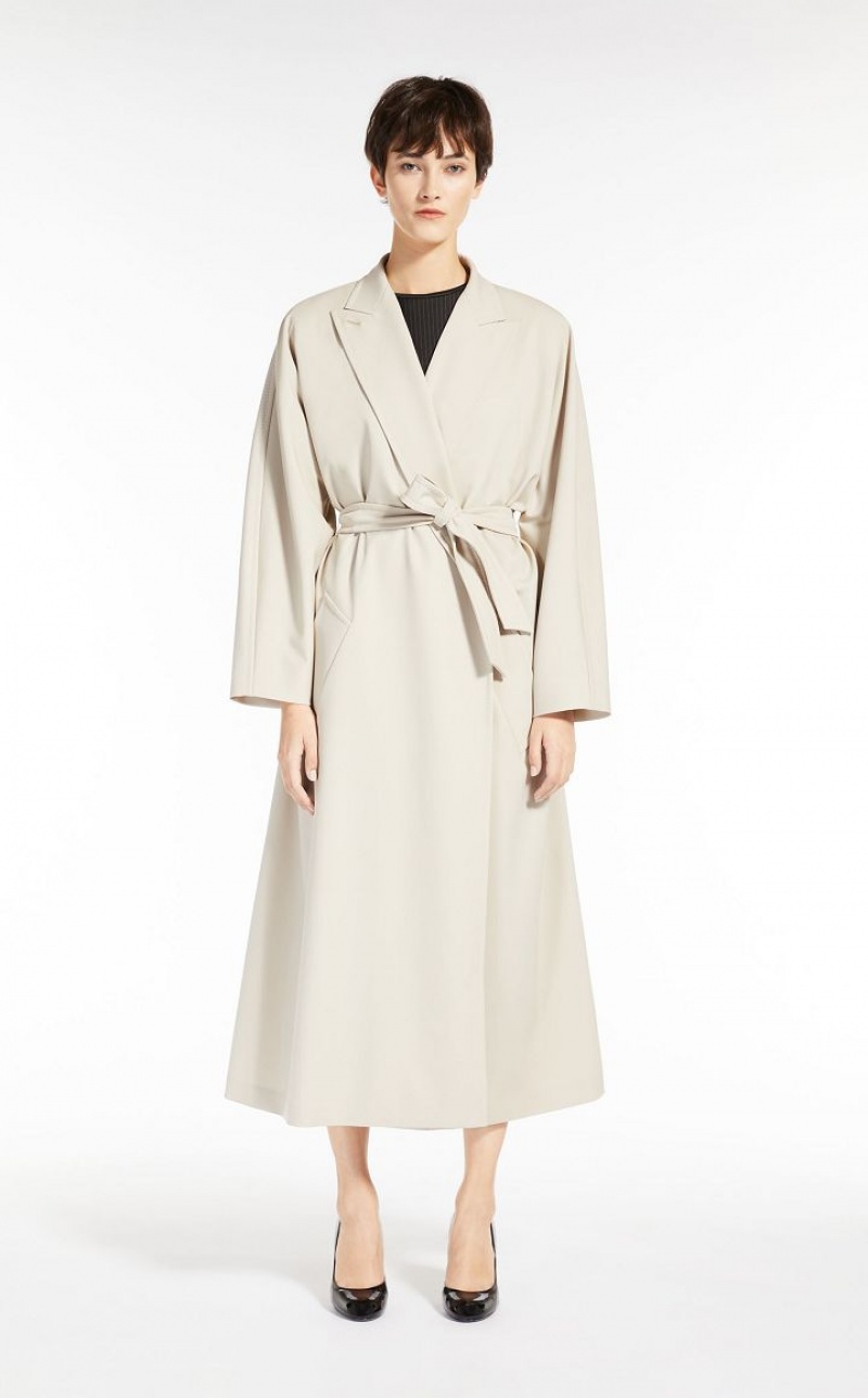 MaxMara Duster In Gabardine Wool Trench SAND | MMR593946