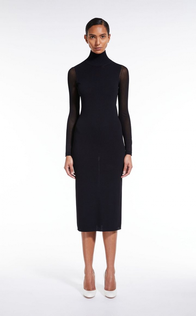 MaxMara Fitted In Stretch Viscose Dresses BLACK | MMR593313