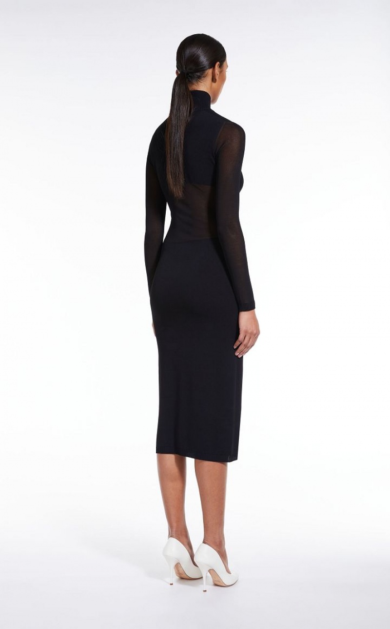 MaxMara Fitted In Stretch Viscose Dresses BLACK | MMR593313