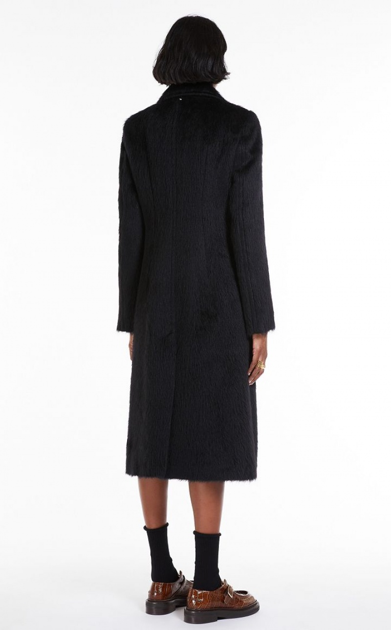 MaxMara Fitted-waist Alpaca Coats BLACK | MMR593837