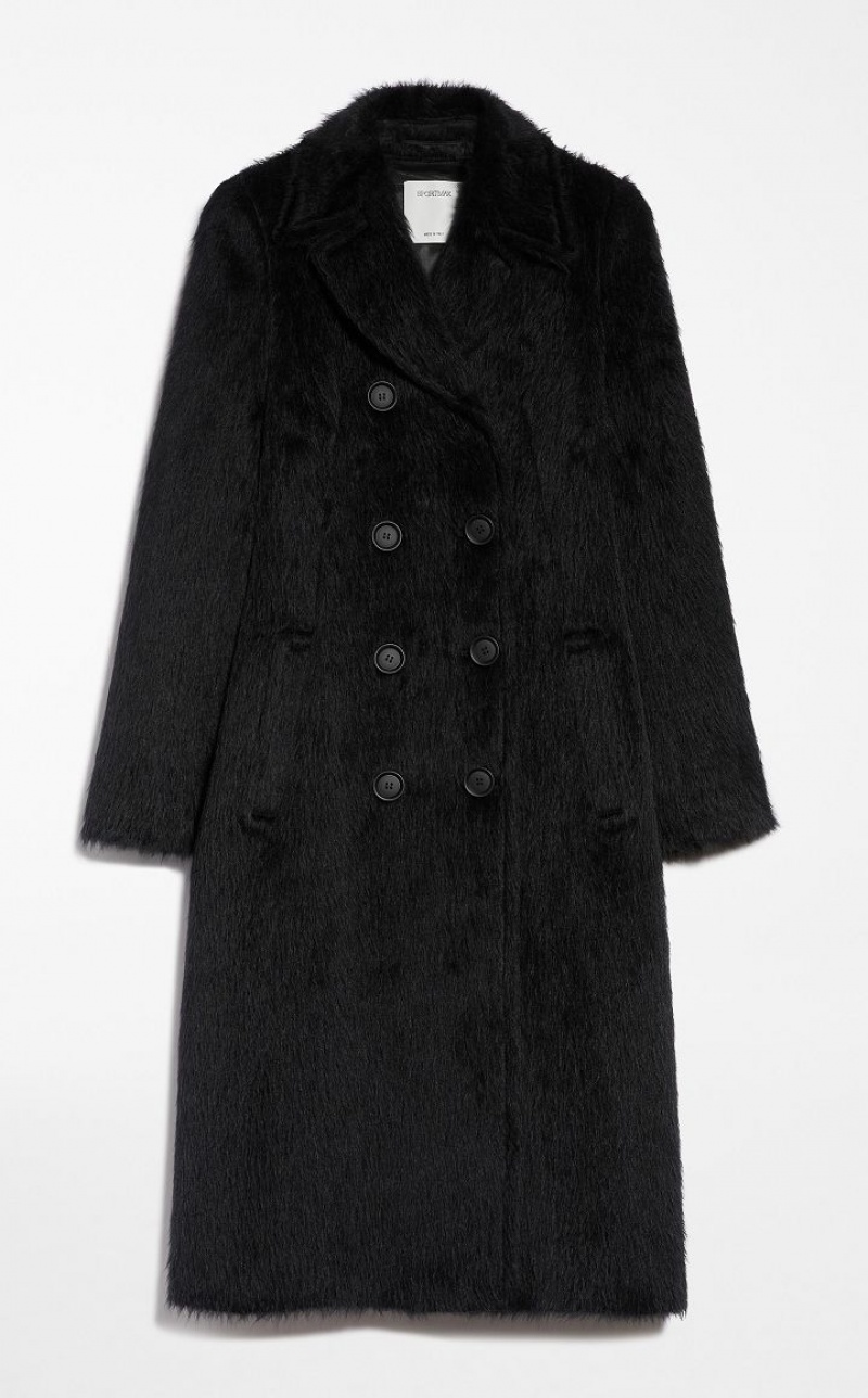 MaxMara Fitted-waist Alpaca Coats BLACK | MMR593837