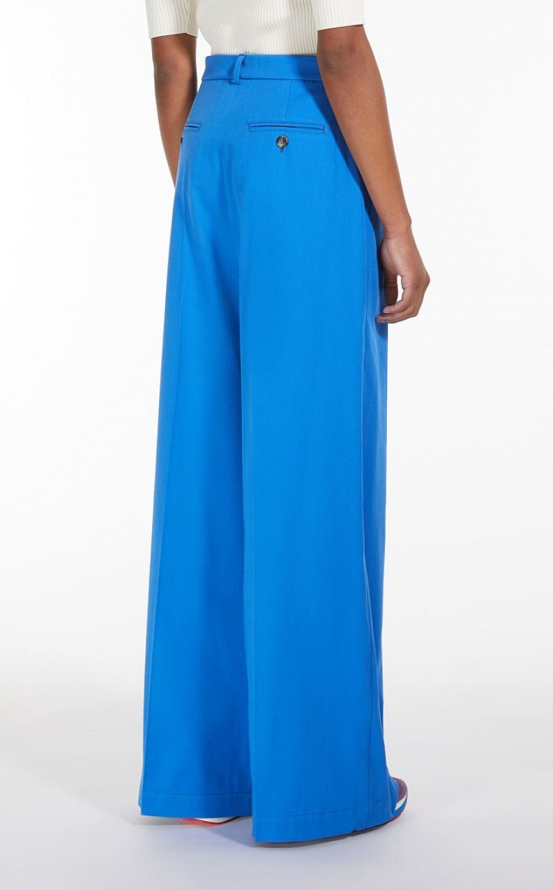 MaxMara Flared In Stretch Cotton Trousers CORNFLOWER BLUE | MMR593756