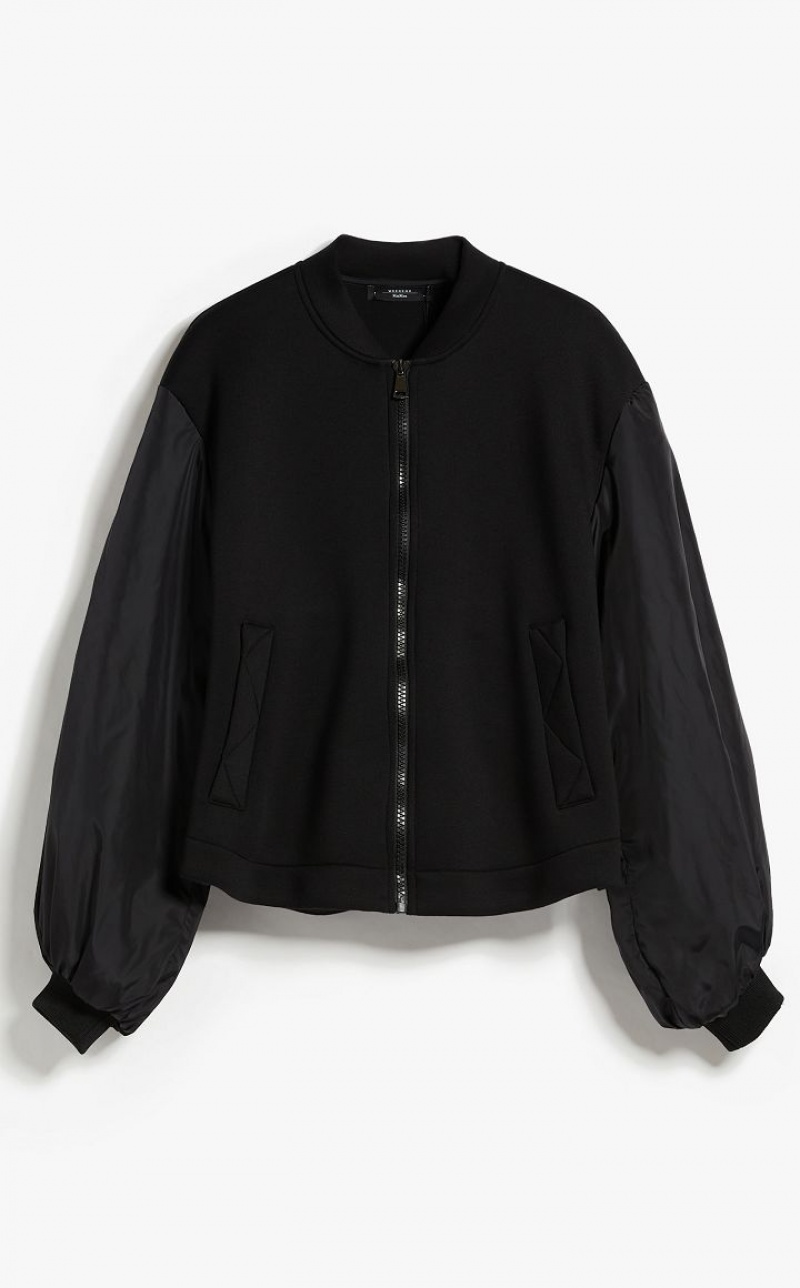 MaxMara Flared Jersey Bomber Jackets BLACK | MMR594042