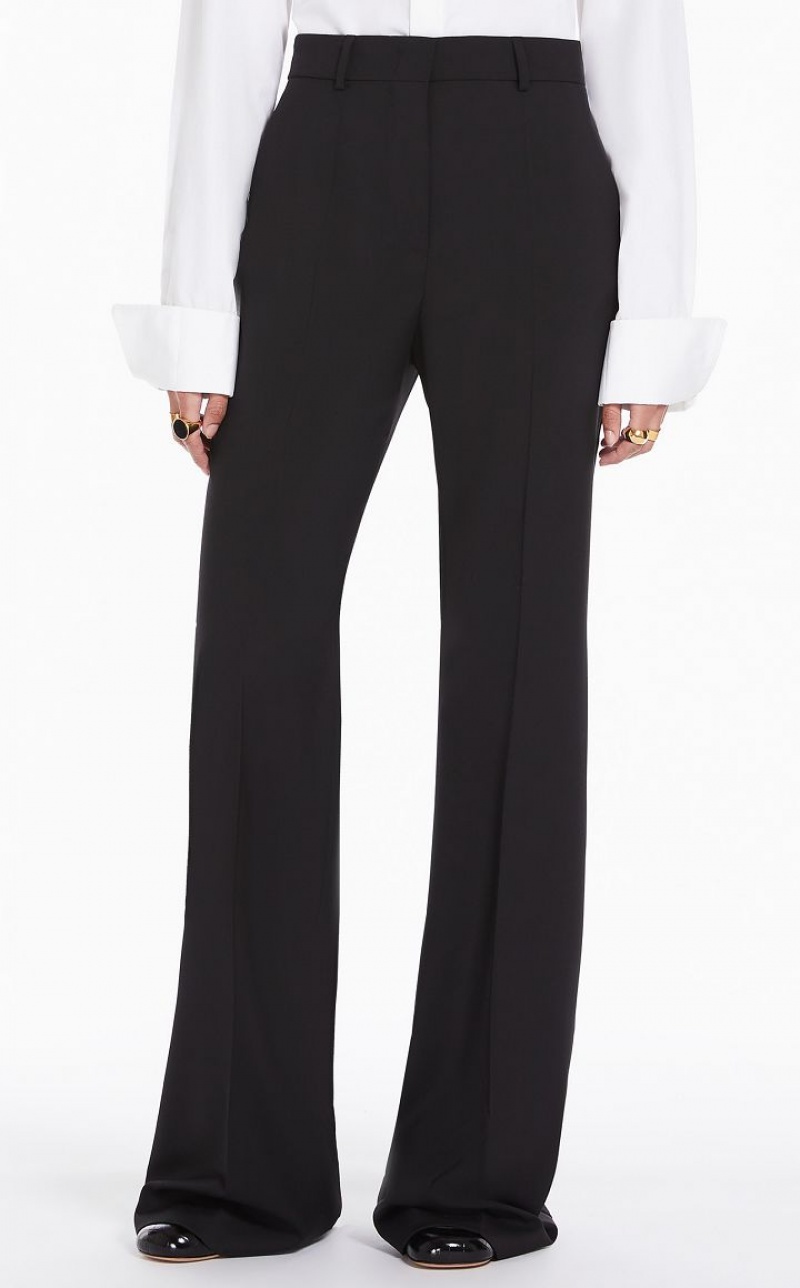 MaxMara Flared Pure Wool Trousers BLACK | MMR593752