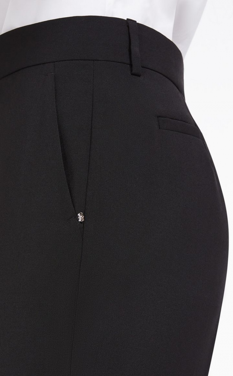 MaxMara Flared Pure Wool Trousers BLACK | MMR593752