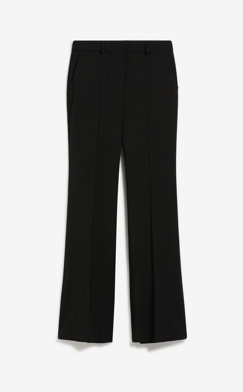 MaxMara Flared Pure Wool Trousers BLACK | MMR593752