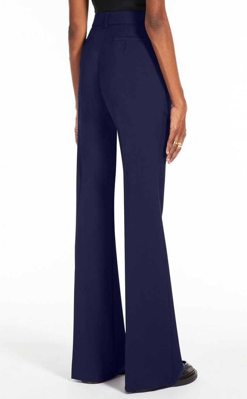 MaxMara Flared Pure Wool Trousers MIDNIGHTBLUE | MMR593750