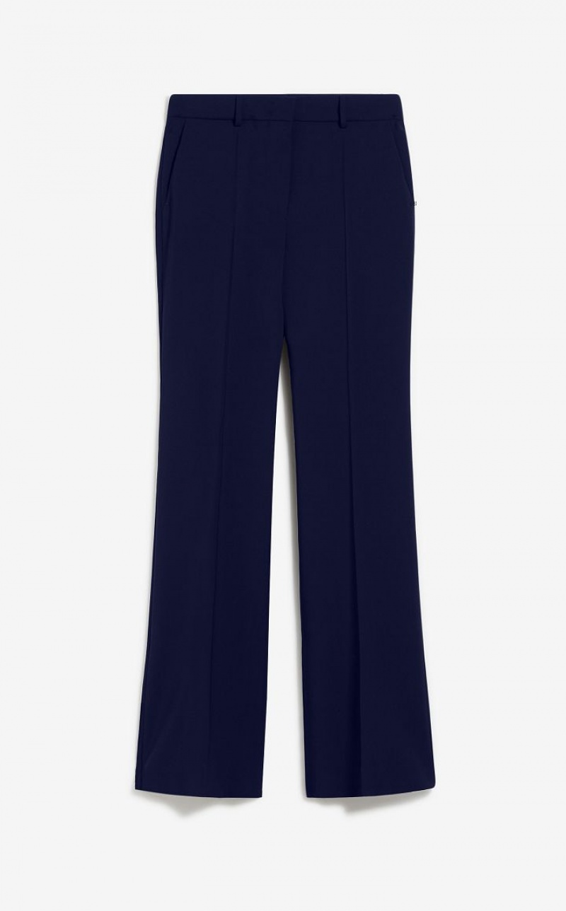 MaxMara Flared Pure Wool Trousers MIDNIGHTBLUE | MMR593750