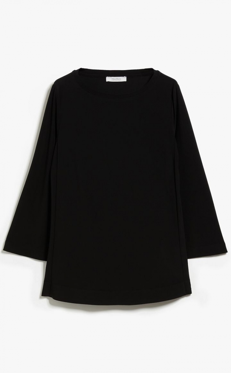 MaxMara Flared Stretch Jersey Tops BLACK | MMR593671