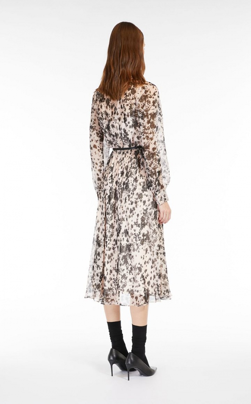 MaxMara Flowing, Printed Chiffon Dresses POWDER | MMR593328