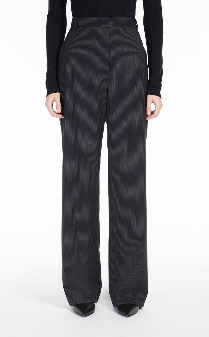 MaxMara Fluid-fit Pinstripe Gabardine Suit NAVY | MMR593478