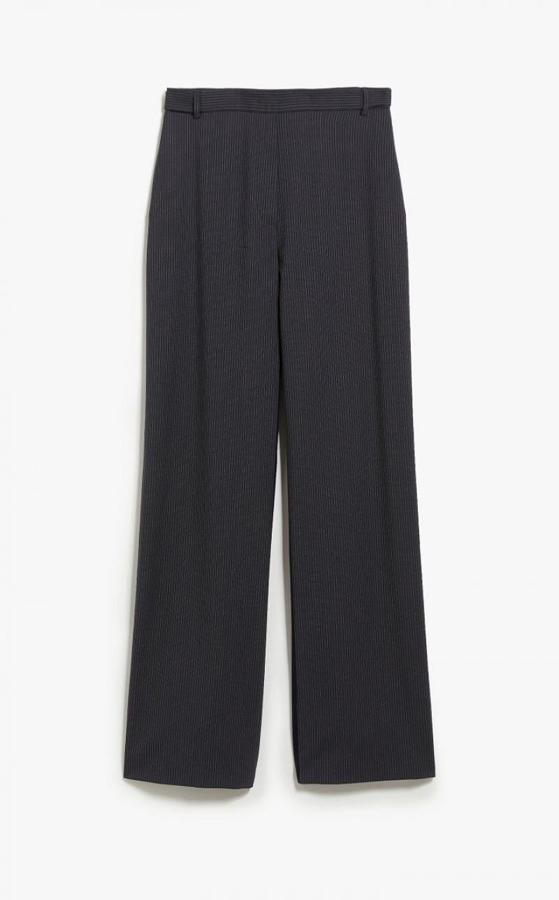 MaxMara Fluid-fit Pinstripe Gabardine Trousers NAVY | MMR593764