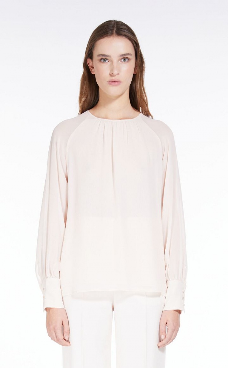 MaxMara Georgette With Wide Sleeves Blouses POWDER | MMR593599