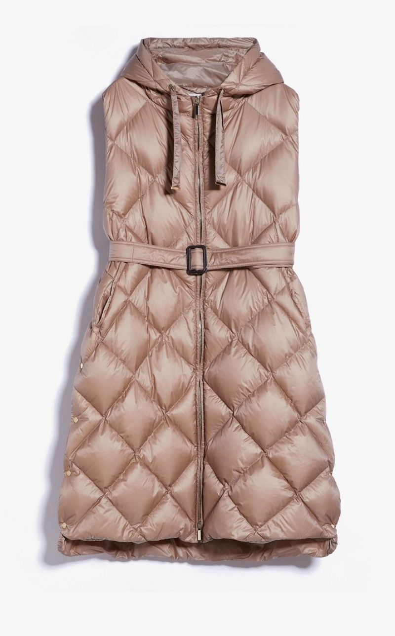 MaxMara Gilet In Quilted Water-resistant Canvas Padded CAMEL | MMR593985