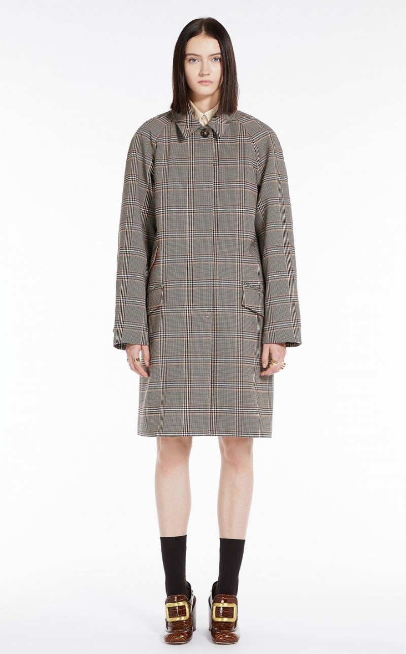 MaxMara Glen Plaid Duster Coats CAMEL | MMR593833