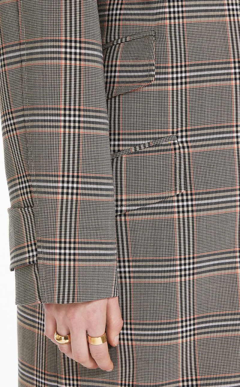 MaxMara Glen Plaid Duster Coats CAMEL | MMR593833