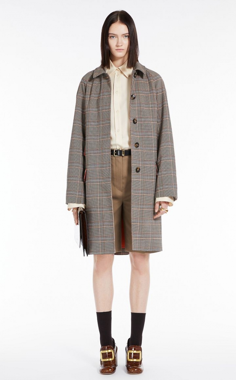 MaxMara Glen Plaid Duster Coats CAMEL | MMR593833