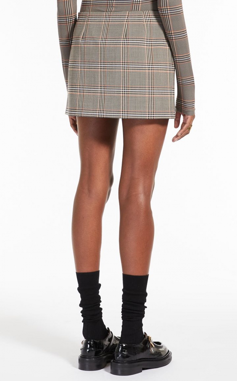 MaxMara Glen Plaid Mini Skirts CAMEL | MMR593682