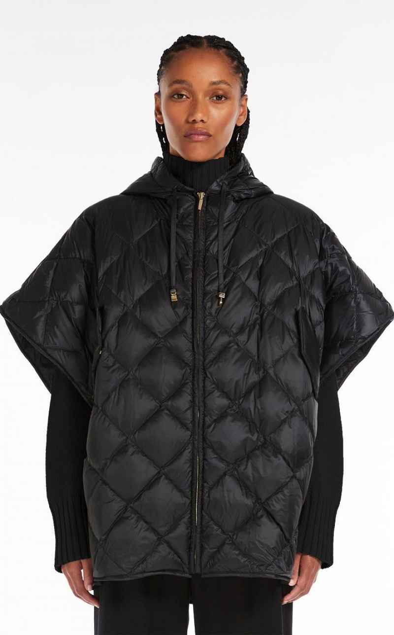 MaxMara Hood In Water-resistant Canvas Capes BLACK | MMR593953