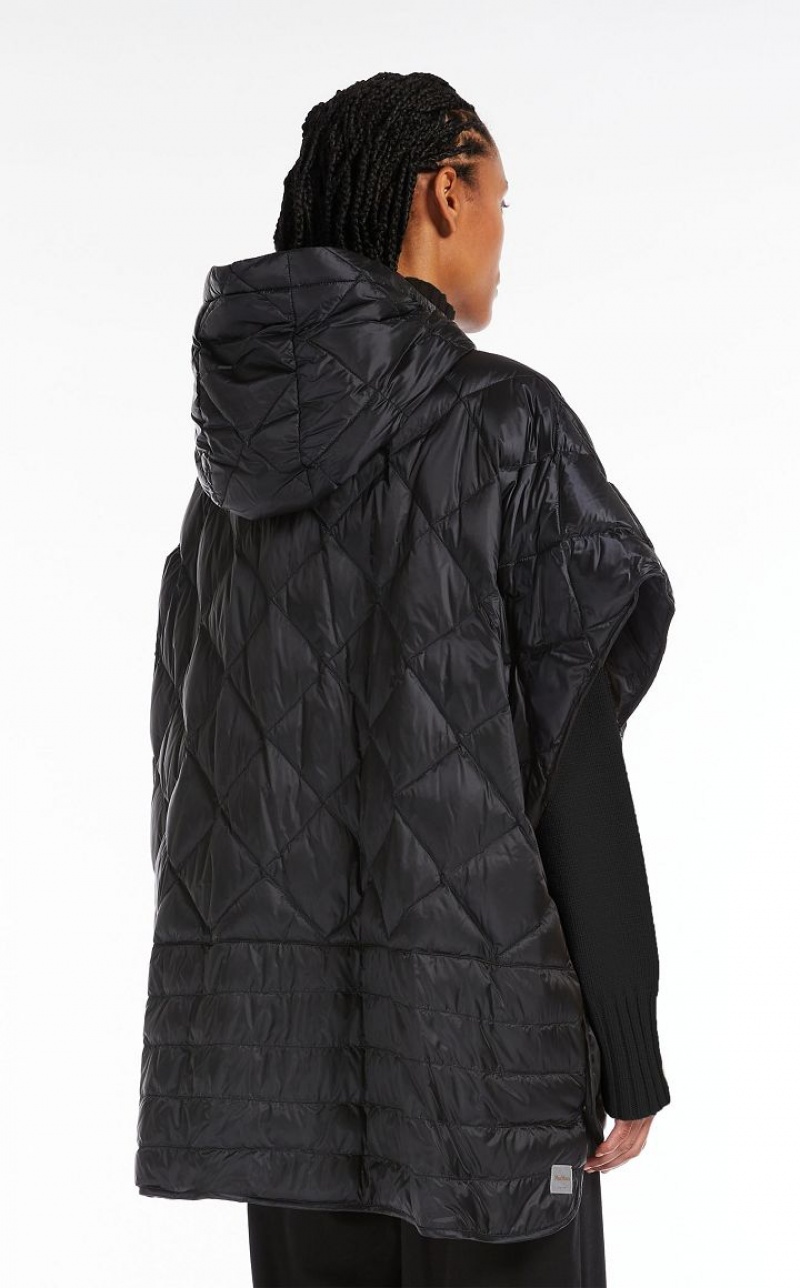 MaxMara Hood In Water-resistant Canvas Capes BLACK | MMR593953