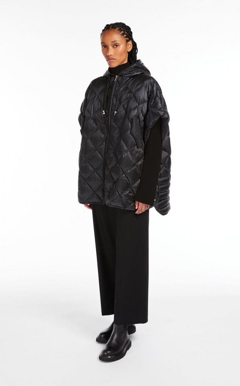 MaxMara Hood In Water-resistant Canvas Capes BLACK | MMR593953