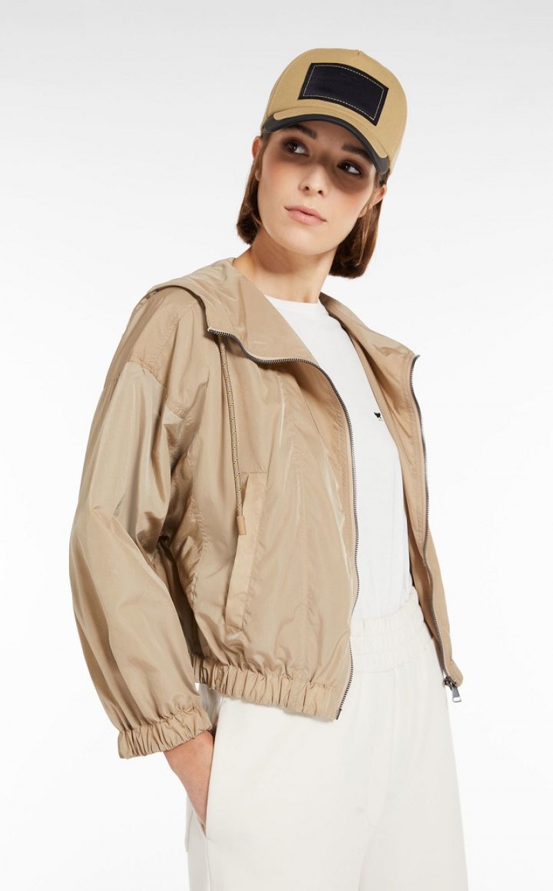 MaxMara Hooded Taffeta Trench CLAY | MMR593947