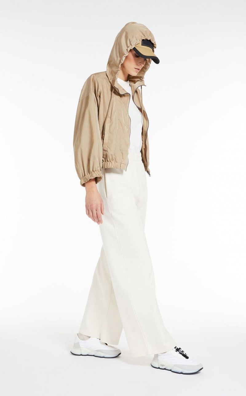 MaxMara Hooded Taffeta Trench CLAY | MMR593947