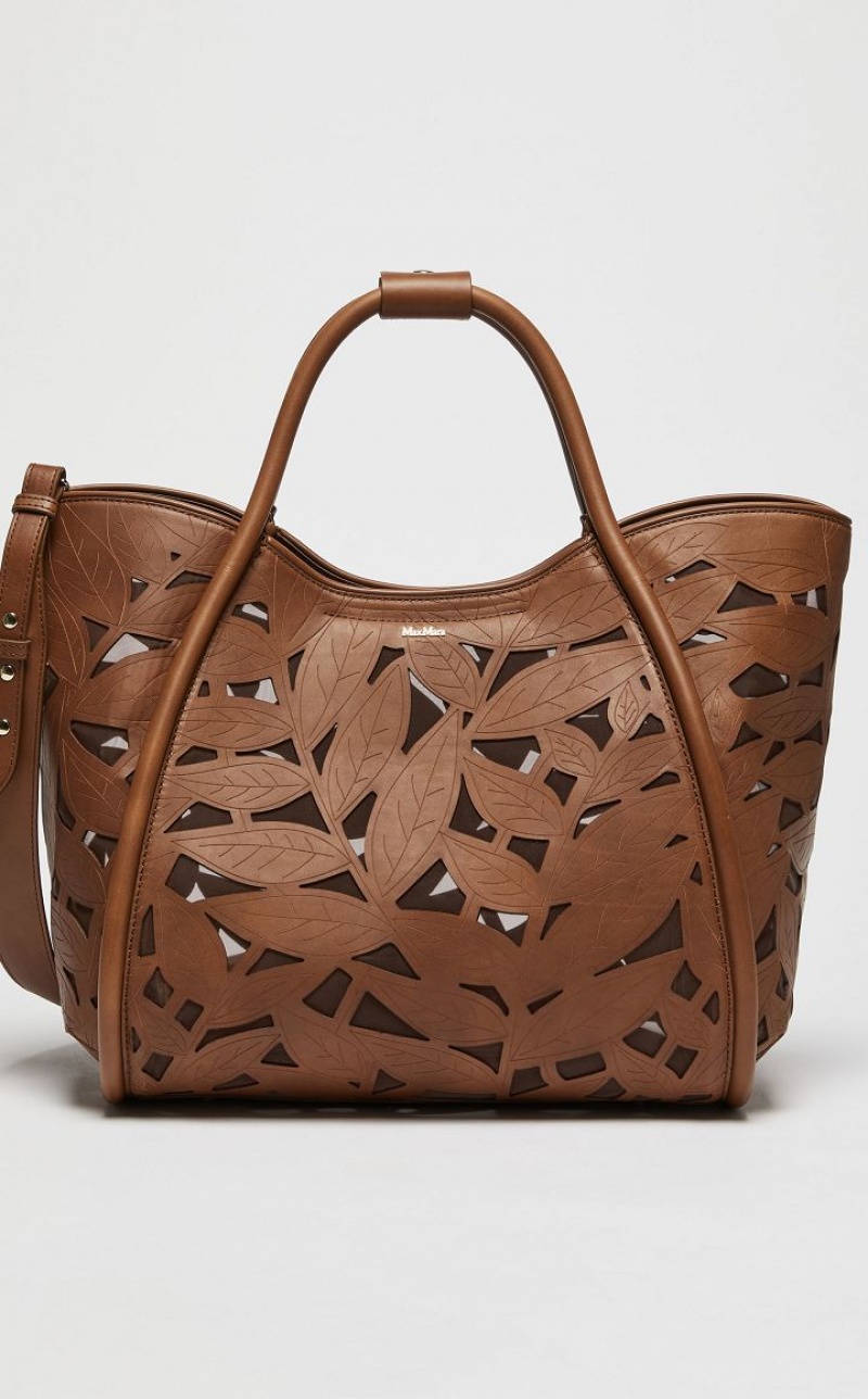 MaxMara In Carved Leather Marine Bag TOBACCO | MMR594125