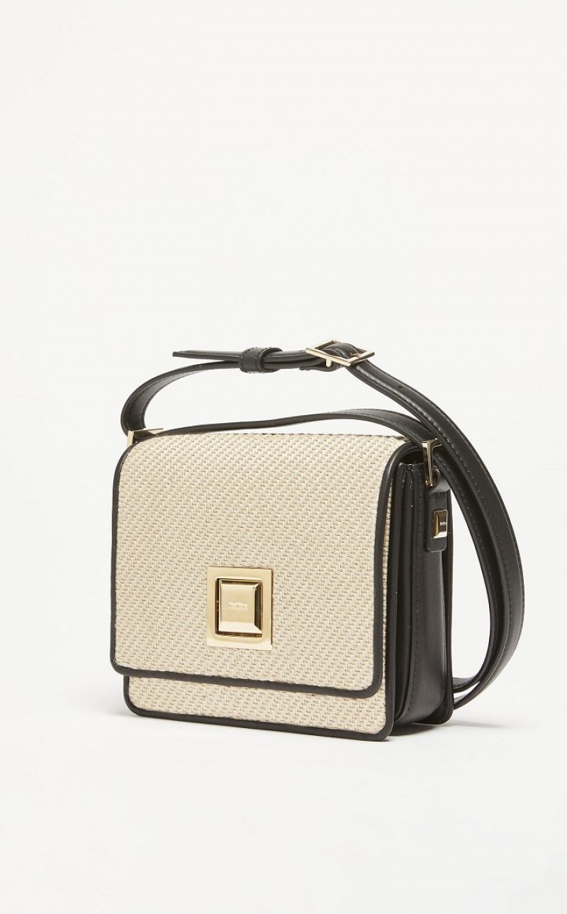 MaxMara In Leather And Woven Fabric MM Bag SAND | MMR594119