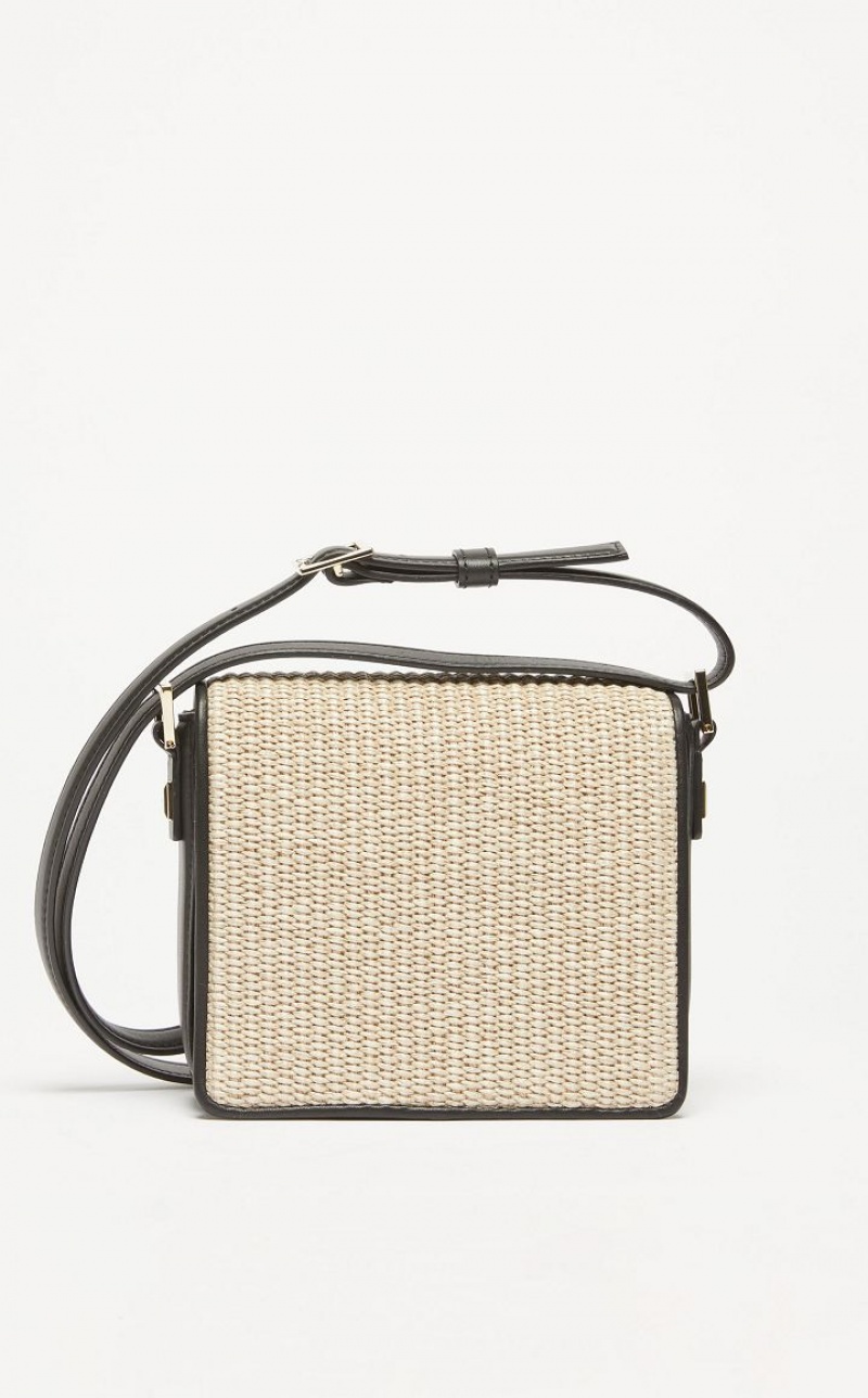 MaxMara In Leather And Woven Fabric MM Bag SAND | MMR594119