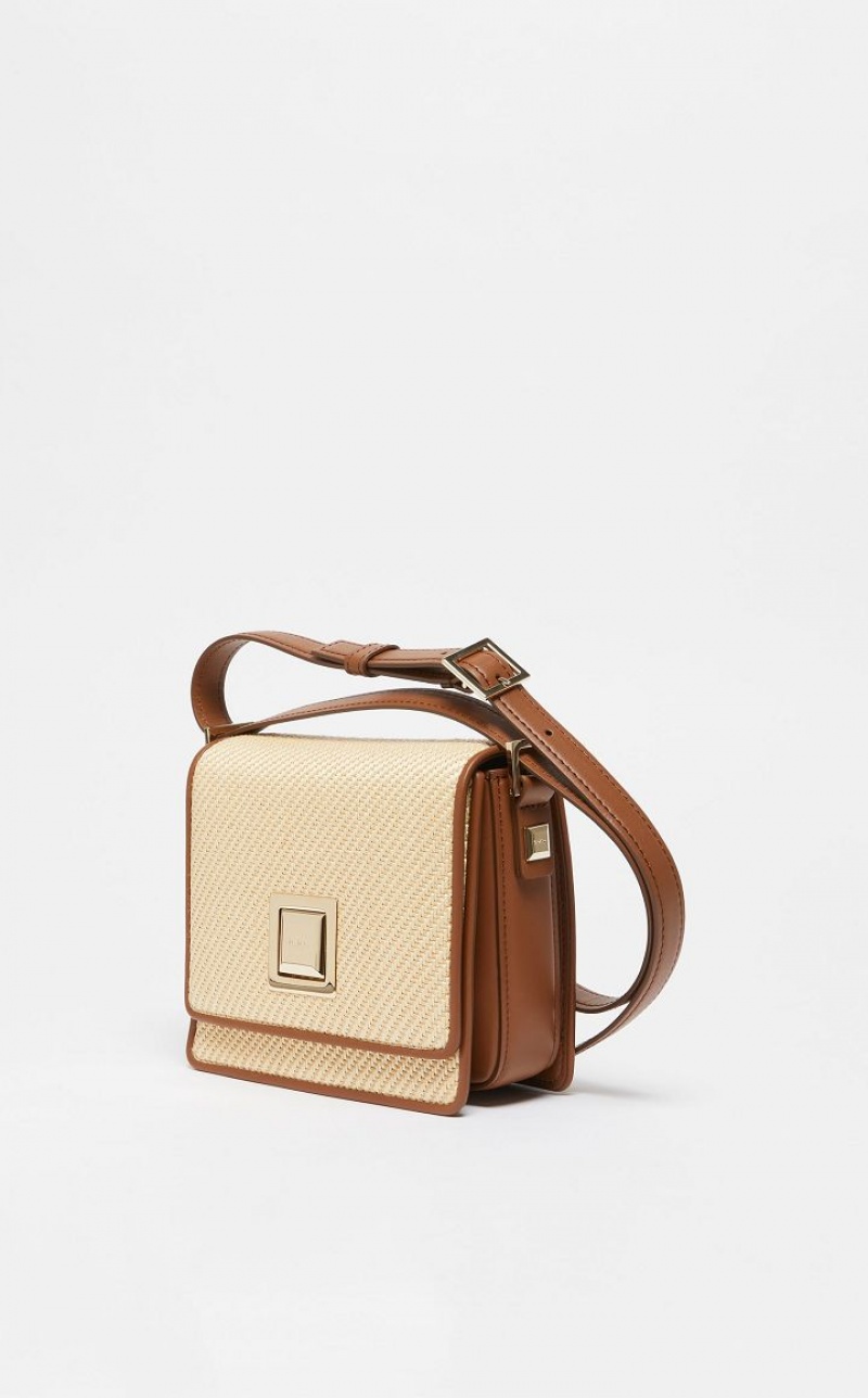 MaxMara In Leather And Woven Fabric MM Bag BEIGE | MMR594120