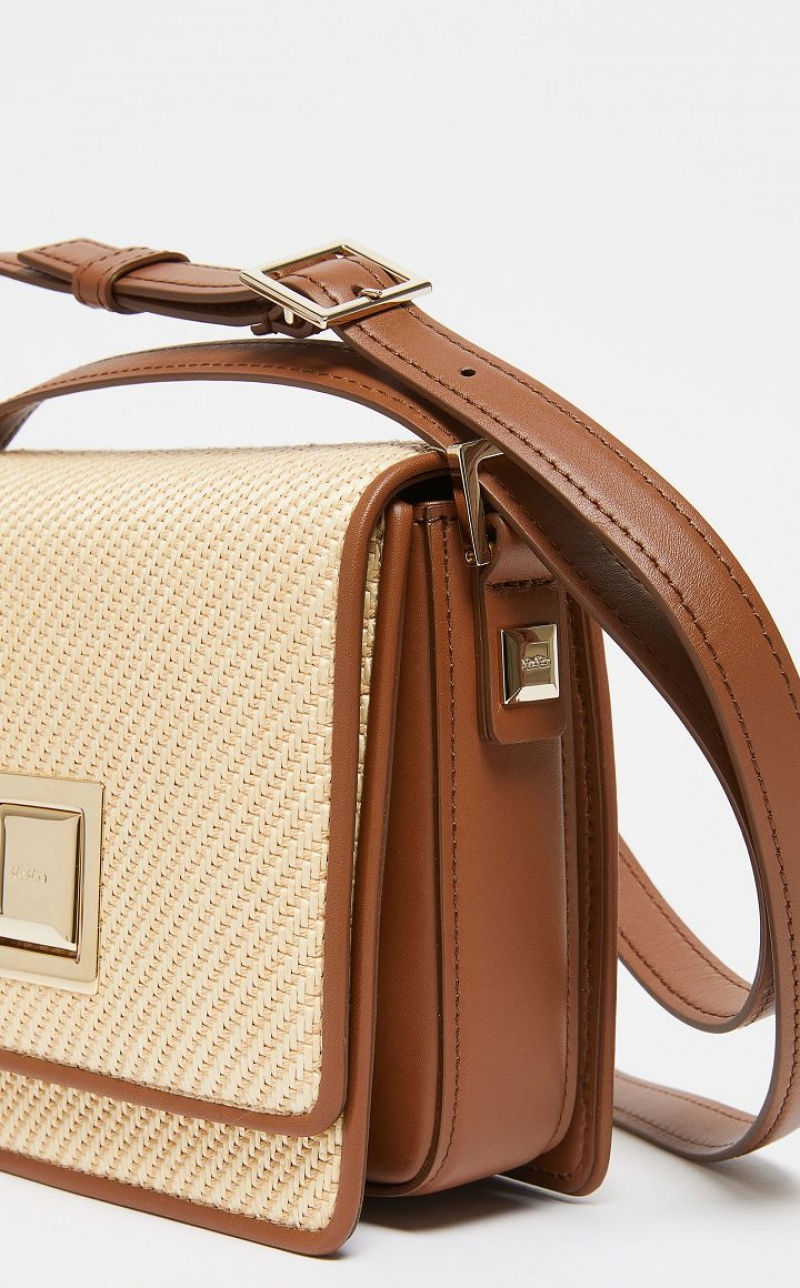 MaxMara In Leather And Woven Fabric MM Bag BEIGE | MMR594120