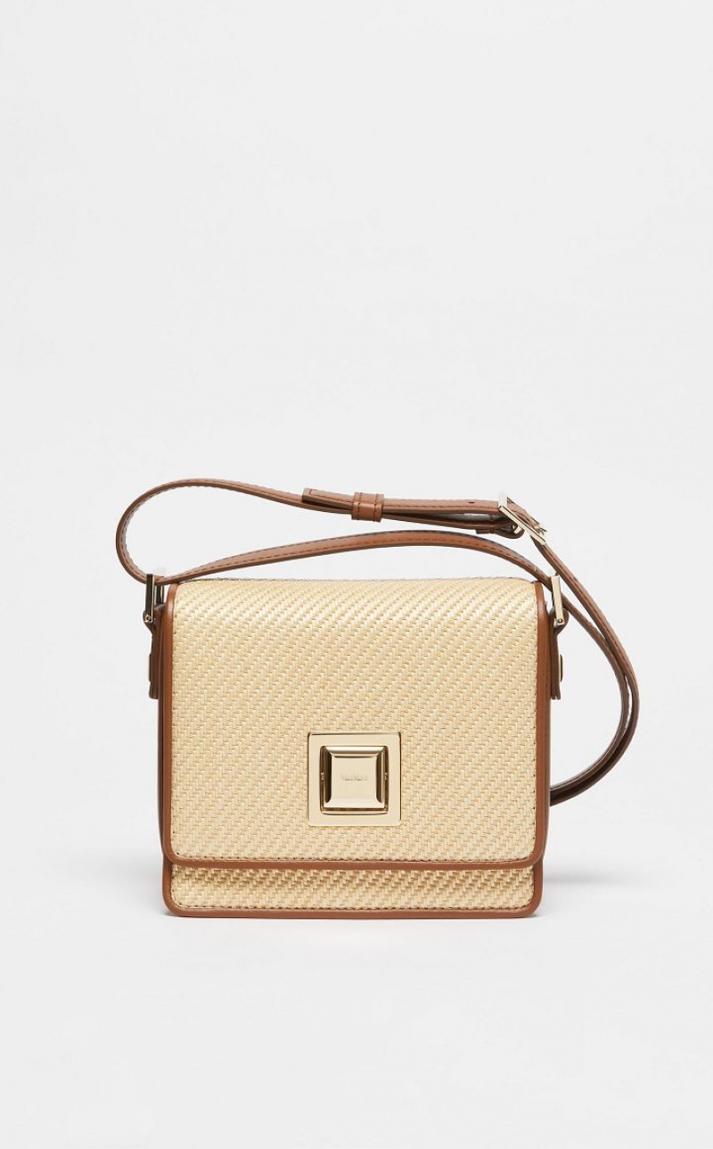 MaxMara In Leather And Woven Fabric MM Bag BEIGE | MMR594120