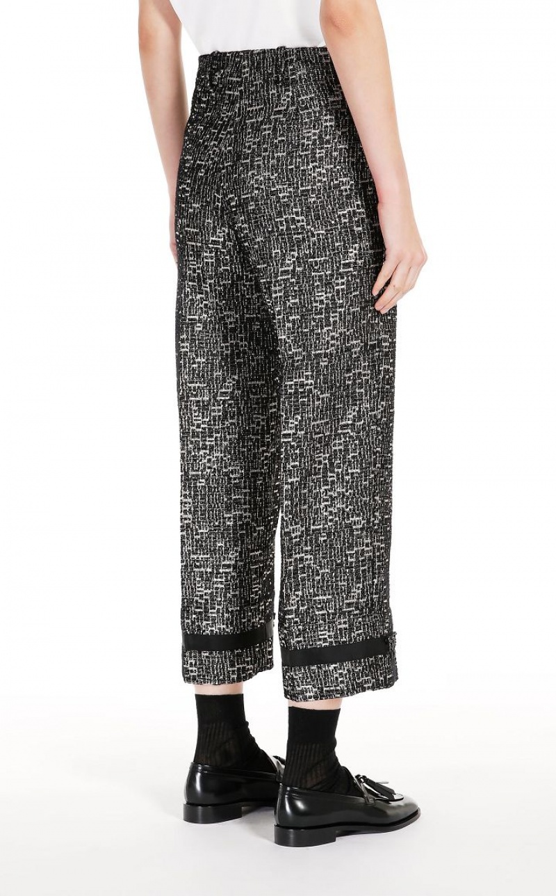 MaxMara Jacquard Cotton Trousers BLACK | MMR593757