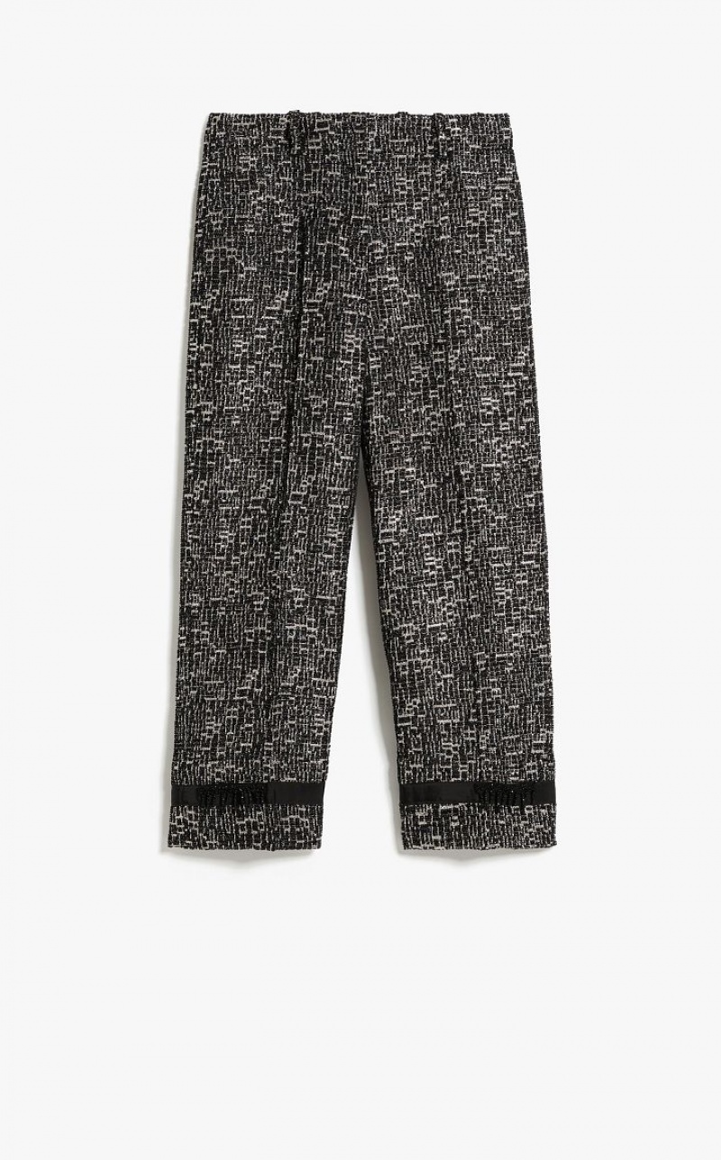 MaxMara Jacquard Cotton Trousers BLACK | MMR593757