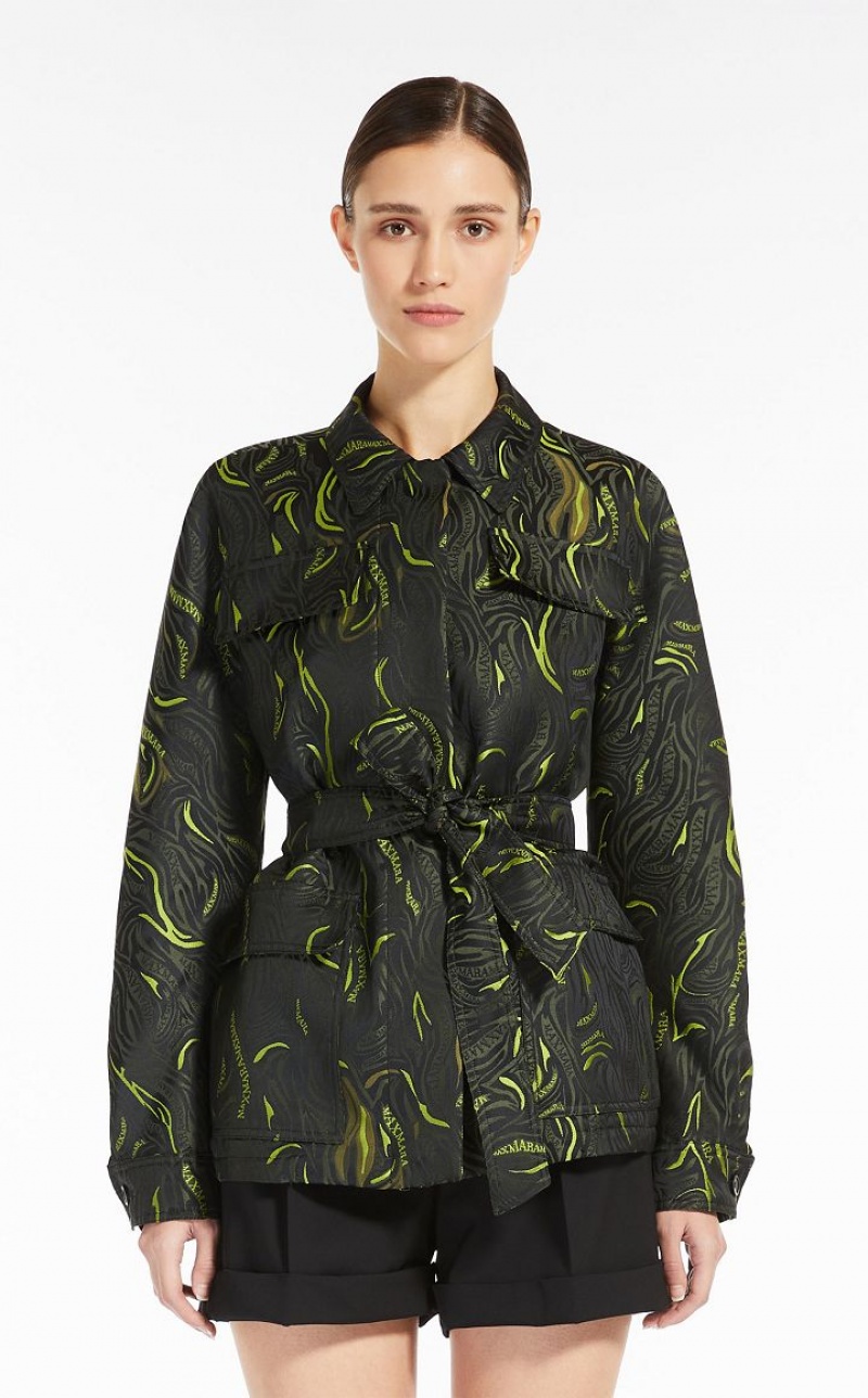 MaxMara Jacquard Safari Jackets BLACK | MMR594053